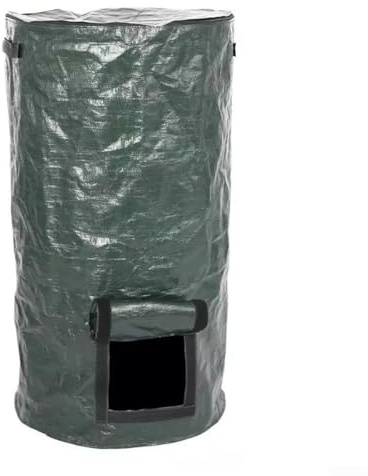 Yuanpgky Poubelle de jardin réutilisable avec couvercle – Sac collecteur de déchets d'extérieur pour déchets de cour et de cuisine, matériau PE, options de 35 x 60 cm et 45 x 80 cm, vert ou (vert 45 x