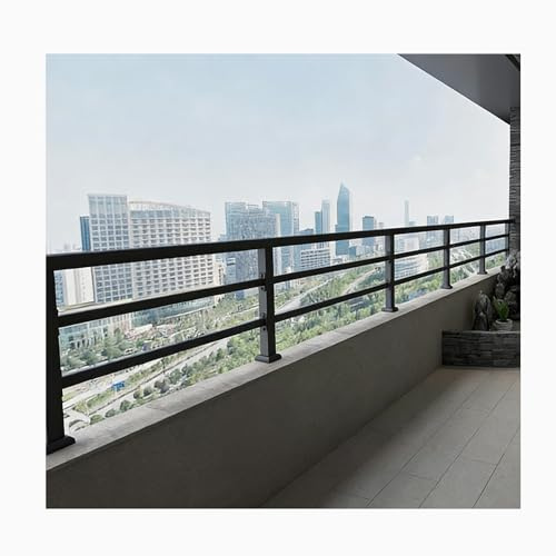 LVLDAWA Outdoor Horizontal Flat Railing Kit, Wall Extender Fence Flat Railing, Temporary Pool Yard Balcony Heightened Picket Fence for Garden, Patio(100X60CM)