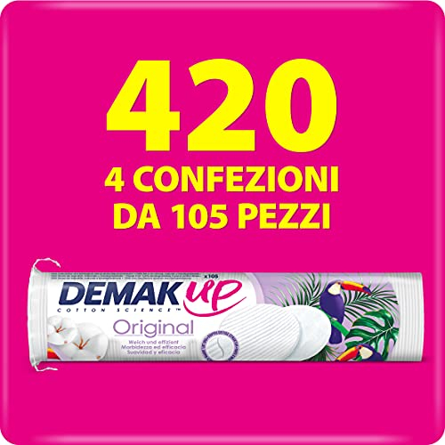 Demak'Up Original - Coton à démaquiller Disque - lot de 4 paquets de 105 cotons