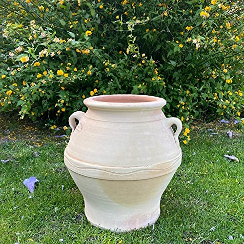 Amfora, terrakotta, handgjord, medelhavsdekoration, frostbeständig, trädgårdsdekoration, 35 cm (15 tum)