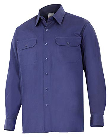 Velilla 533 1 L - Camisa 100% algodón manga larga Azul marino Talla L
