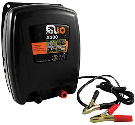 Ellofence Weidezaungerät 12V Akku (A200) - Leises Elektrozaungerät für Weidezäune - Premium Weidezaun Gerät - Robustes Stromzaungerät ideal geeignet für große Nutztiere