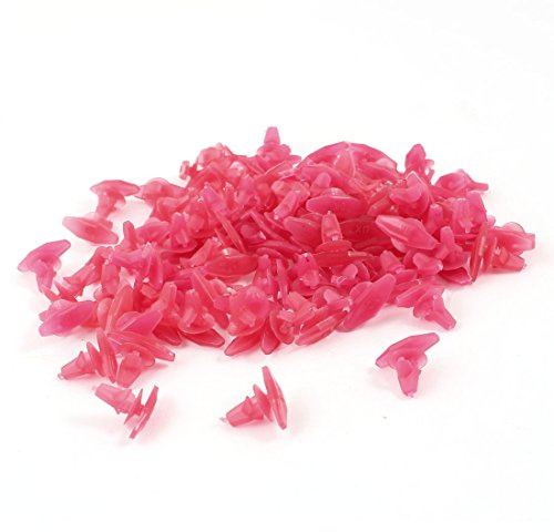 Ruilogod 100st Bil 6 x 4mm Håldörr Plastic Rivets Fästdon Fuchsia
