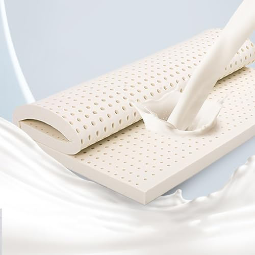 NaKeah 100% natürlicher Latex -Matratzen -Top - fest - 1 Zoll - Drucklinderung für Rückenschmerzen, weiche und komfortable Latexmatratze,2.5cm,180x200cm