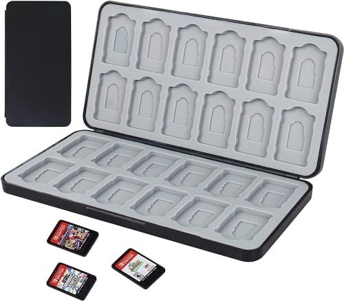DMJJSD Switch OLED & Lite Game Card Case - 24 Slot Holder with SD Card Storage