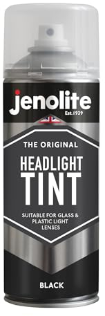 JENOLITE Scheinwerfer-Tönungsspray | SCHWARZ | 400 ml | Transparente Tönungsfarbe | Dezente Styling-Linsentönung für Autorücklichter | Geeignet für Glas- und Kunststofflinsen