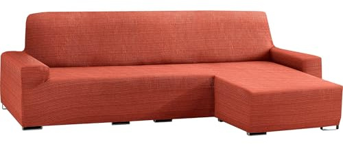 ECOMMERC3 | Copridivano con chaise longue, bracciolo corto destro, elastico, in jacquard, con fodera per divano ChaiseLongue colore caldaia, vestibilità universale, con schiuma di fissaggio e gomme