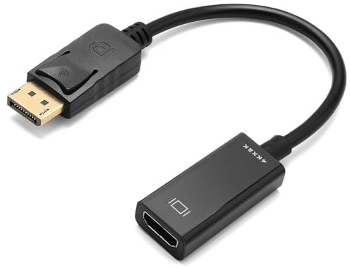 DisplayPort to HDMI Adapter 4K@60Hz Ultra HD DP Male to HDMI Female Converter Plug & Play Unidirectional Display Port to HDMI Port Compatible with Lenovo/Dell/HP/Asus Laptop/TV/Projector