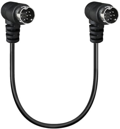 HUHANGGod S-Video Mini câble DIN 8 broches, adaptateur double 90 degrés mâle vers mâle pour récepteur TV, TV, moniteur, projecteur (50 cm)