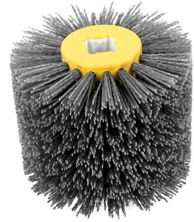 Spazzola abrasiva, filo di nylon, 120 x 100 x 19 mm, diametro del filo, spazzola in nylon, multifunzione, per lucidare mobili in legno, lucidare (80 maglie, 10 cm)