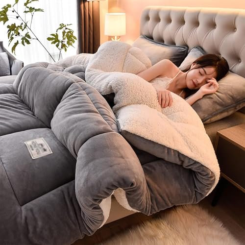 Trapunta super calda in cashmere, morbida coperta invernale in velluto di agnello trapuntato, coperta in velluto soffice e soffice trapunta spessa calda