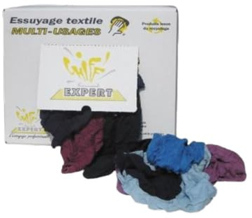 DSTOCK60 - Chiffons d'Essuyage Multi-couleurs en éponge, issus de Fibres Recyclées (Carton de 8kg) E026ECX