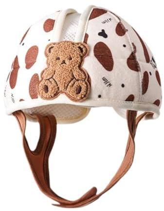 Casque de protection respirant pour bébé de 6 à 24 mois pour apprendre à marcher, chapeau de sécurité doux et anti-chocs, tour de tête 40-48 cm, ours