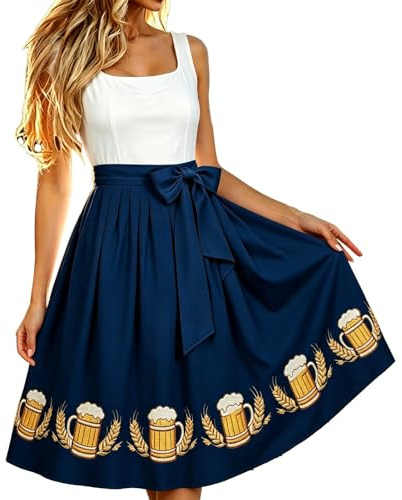 Dirndl förkläde enkelt dirndlförkläde med rosett smutsavvisande Dirndlförkläden dräkter förkläde med band Dirndl-förkläde kvinnor för Oktoberfest outfit bayerska festtillfällen