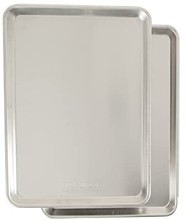 Nordic Ware 43105AMZ Natural Aluminum Commercial Baker's Half Sheet, 2 Pack, Silver