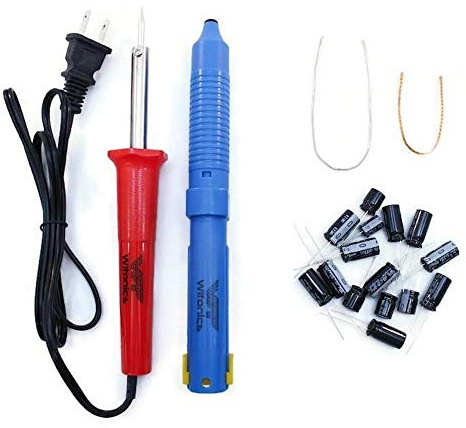 Samsung LCD/Plasma TV Capacitor Repair Kit (Solder Iron + Solder Sucker/Desoldering Pump + Solder Wire + Solder Wick + Replacement Capacitors)