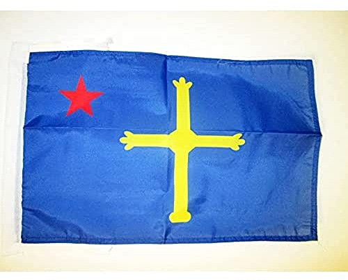 AZ FLAG Bandera de Asturias ASTURINA 45x30cm - BANDERINA NACIONALISTA ASTURIANA - INDEPENDENTISTA 30 x 45 cm cordeles