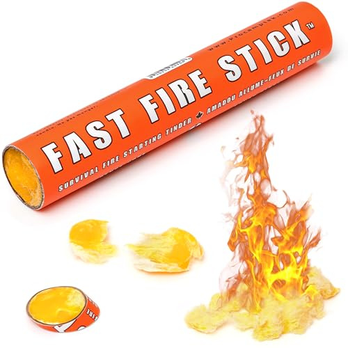Procamptek Fast Fire Stick - Survival Fire Starting Tinder, New Fat Rope Stick Version, Best Firestarter for Emergency, Survival, Campfire, Bushcraft, and Hiking - Waterproof & Non-Toxic