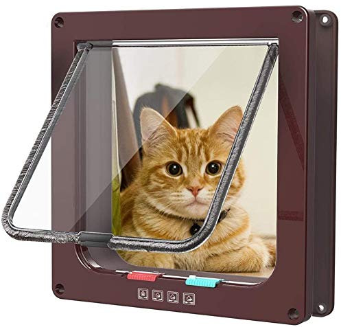pzcvo Chatiere pour Chat Chatiere pour Chien Chatières pour Portes en Bois Chatières pour Portes Volet Porte pour Chien Brown,S