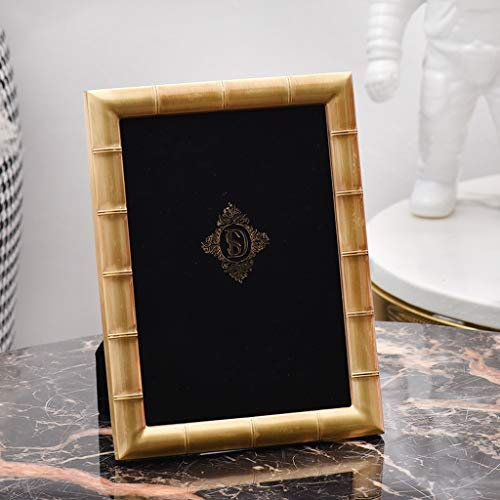 Rustikaler Bilderrahmen 4x6 / 5x7 Bilderrahmen aus Kupfer High Definition-Glas for Tischaufs Photo Frame Simulation Bambus Bilderrahmen Home Decoration Kreativer einfacher fotorahmen ( Size : 5x7 )