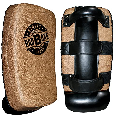 Twister Vintage Lightweight Boxing Arm Pad Kick Shield | Premium Synthetic Leather Thai Pads | MMA Muay Thai Shield Curved Pads | Martial Art Training Pads Boxing Striking Pads (Sold AS Single)