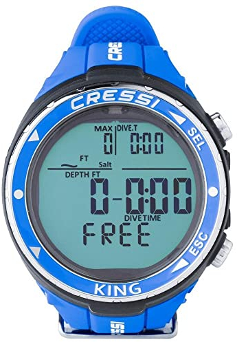 CRESSI King Immersione Orologio Immersione Computer Con Taravana Protezione e Prevenzione dell'Edema Polmonare - Nero - Taglia L