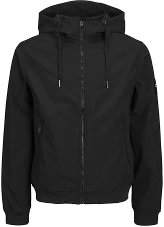 JACK & JONES Jjebasic Softshell Hood Pls Giacca, Nero, XXXXXXL Uomo