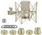 GeekriaforCreatorsSoporte de choque para micrófono compatibleconNeumann TLM 103 TLM 102 U 87 Ai Mic Adaptador de suspensión antivibración Abrazadera Clip desoporte para micrófono(champán/metal)