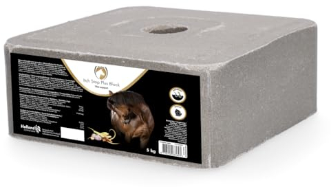 Holland Animal Care Excellent Stop Plus Bloc de 5 kg de pierre à lécher pour soutenir les peaux sèches, rouges et sensibles Convient aux chevaux