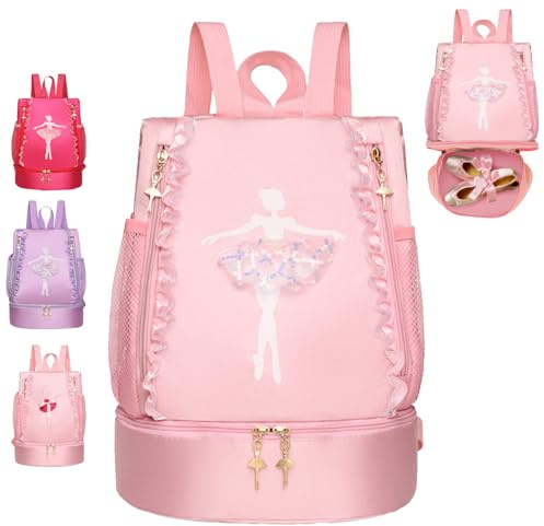 AUNGKWANG Niños Mochila de Fitness, Bailar Deportiva Impermeable Bolsa de Playa, Bolsa para Viajes de Gimnasio, Adecuado Chico niña Bolsa Deport, Mochila Con Cordón