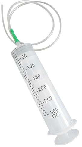 Jeringa de aceite de 1 PPC 300ml Jeringa grande Medición de plástico Jeringa de succión de aceite con jeringa multifunción de tubo para succión de aceite de fluido, medición de nutrientes, recarga, a