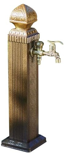 Grifo independiente para exteriores, soporte de manguera de jardín retro con columna de agua vertical, hidrante duradero para fuente de jardín