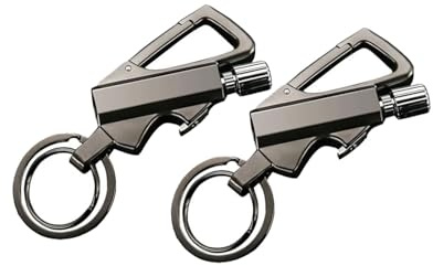 Permanent Match Infinity Lighter with Multitool Bottle Opener, wiederverwendbares Streichholz, Permanent Match Lighter, Schlüsselanhänger Feuerzeug for Camping-Geschenk (schwarz, 2 PCS)