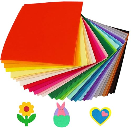40Pcs Coloured Felt Fabric Sheets for DIY Arts, Assorted Colors Craft Felt Squares for Kids, Teachers and Craft Enthusiasts for Sewing and DIY Crafts,Christmas Ornament Crafts (15x15cm/5.9x5.9in)