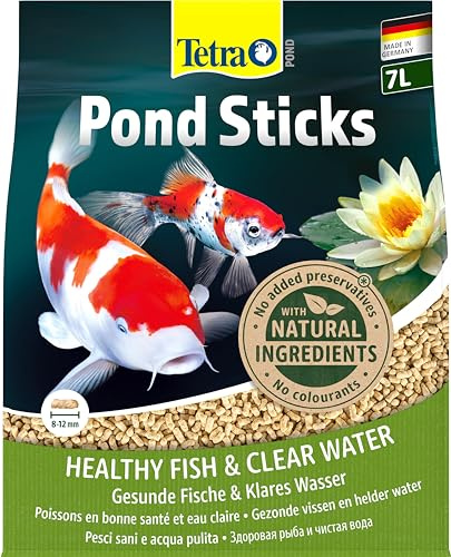 Tetra Pond Sticks, Alimento para peces de estanque, para peces sanos y agua clara en el estanque del jardín, bolsa de 7 L