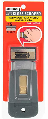 Allway Tools SGS Soft Grip Safety Glass Scraper with 5 Blades