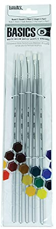 Liquitex Paintbrush Set, Nylon, White, 5-Pack