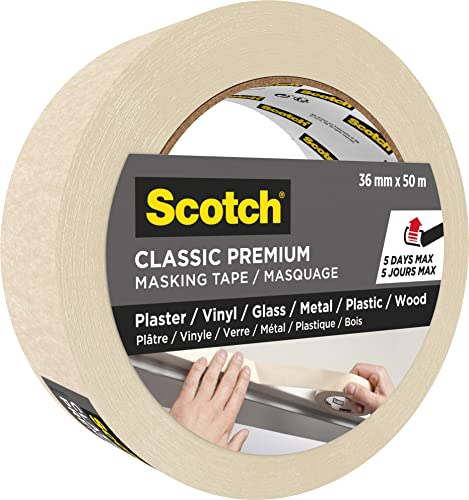 Scotch Cinta de enmascarar clásica, 36 mm x 50 m