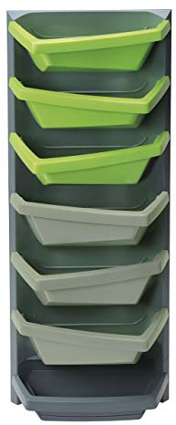 Juwel Vertical Garden Aufbauelement Titan / Limette (mit 3 Pflanzschalen, wasserdichte Rückwand, für Balkon + Terrasse geeignet, Blumenbeet, Wandbefestigung) 20128