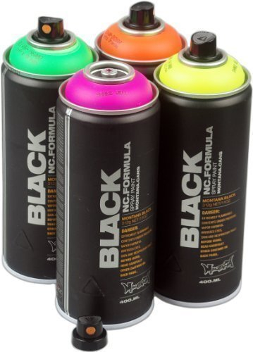 Montana Black Spray Cans Neon Colours Set 4x400ml by MONTANA