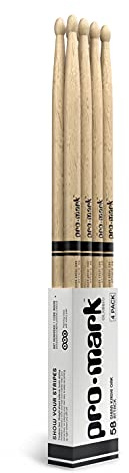 ProMark Classic Attack 5B Shira Kashi Oak Drumsticks, Oval Wood Tip, Buy 3 Pairs Get 1 Free