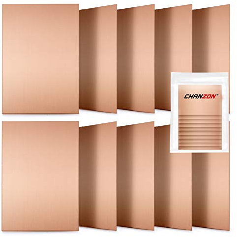 Chanzon 10 Stück einseitige kupferplattierte Laminat-Leiterplatte (7x10 cm 4x2,7 Zoll) Verkupferte Universal-Schaltungs-Prototyp-Platine zum Ätzen von DIY-Leiterplatten-Kit