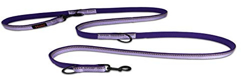 Company of Animals Correa HALTI Doble Enganche, Acolchado de Neopreno, Reflectante 3M, Ajustable, Talla S, Morado