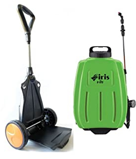 IRIS GARDEN - Irroratore elettrico 16L Batteria al litio 8Ah Carrello/Cinghie IRIS Caricabatterie + 3 ugelli Giardino Disinfestazioni
