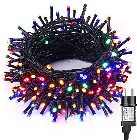 BrizLabs Guirlande Lumineuse Noël, 15M 100 LED Lumières de Sapin de Noël Extérieure Coloré Électrique 8 Modes Étanche Fairy Lights pour Intérieure Arbre Maison Hôtel Anniversaire Jardin Décoration