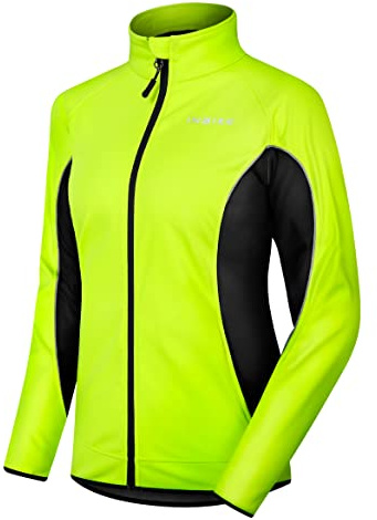 INBIKE Chaqueta Mujer Invierno para Correr y Ciclismo Softshell Impermeable Térmico Polar MTB (WJ802 Verde-XS)