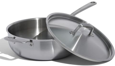 Made In Cookware - 5 Quart Stainless Steel Saucier Pan - 5 Ply Stainless Clad - Professional Cookware - Made in Italy - Induction Compatible