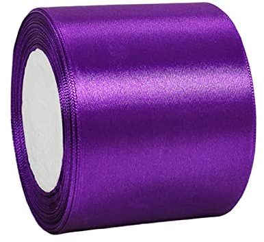 75mm Wide Dark Purple Ribbon Thick Helloween Satin Ribbon 22m, 3 inch Thick Deep Purple Ribbon for Gift Wrapping Wedding Car Halloween Birthday Cake Bow Florist Bouquet Crafts Decorations