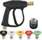 TMBMLPP High Pressure Washer Gun, Car Washer Guns with 5 Water Nozzle Tip, 1/4 Quick Connector and Adapter, Jet Wash Gun, Washer Guns, Pressure Washer Gun, for Car Cleaning