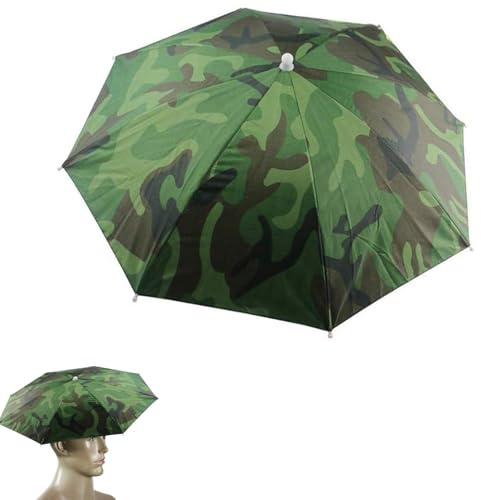 Cerioll Chapeau De Parapluie Pêche, Chapeau Parapluie De Tete Adulte, Protection UV, Avec Band Elastique, pour Enfant, Adulte, Pêche, Randonnée